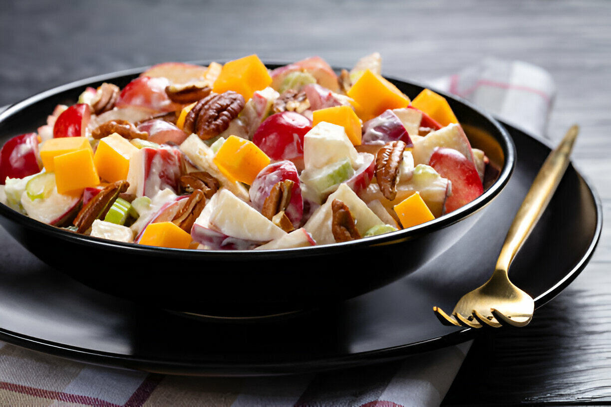 Apple Salad with Honeycrisp Apples, Celery, Grapes, Pecans, and Dried Cranberries