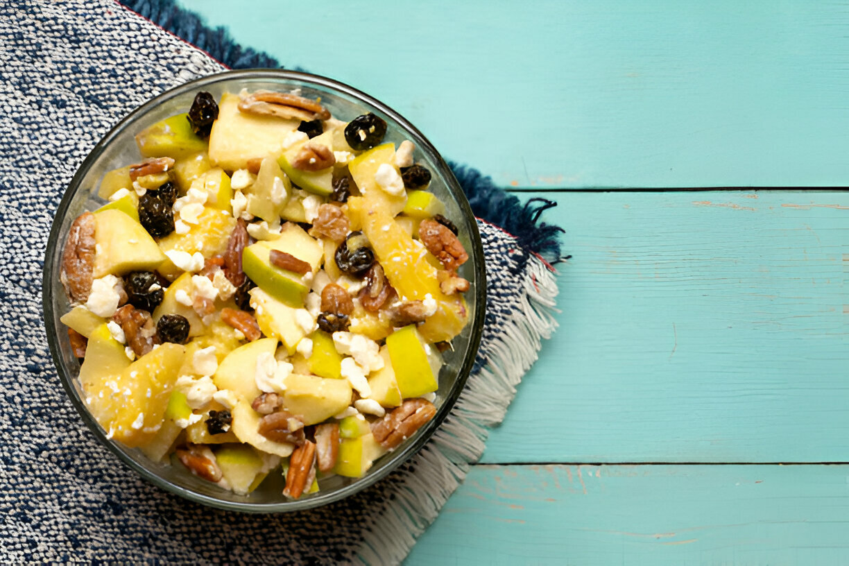 Apple Salad with Honeycrisp Apples, Celery, Grapes, Pecans, and Dried Cranberries
