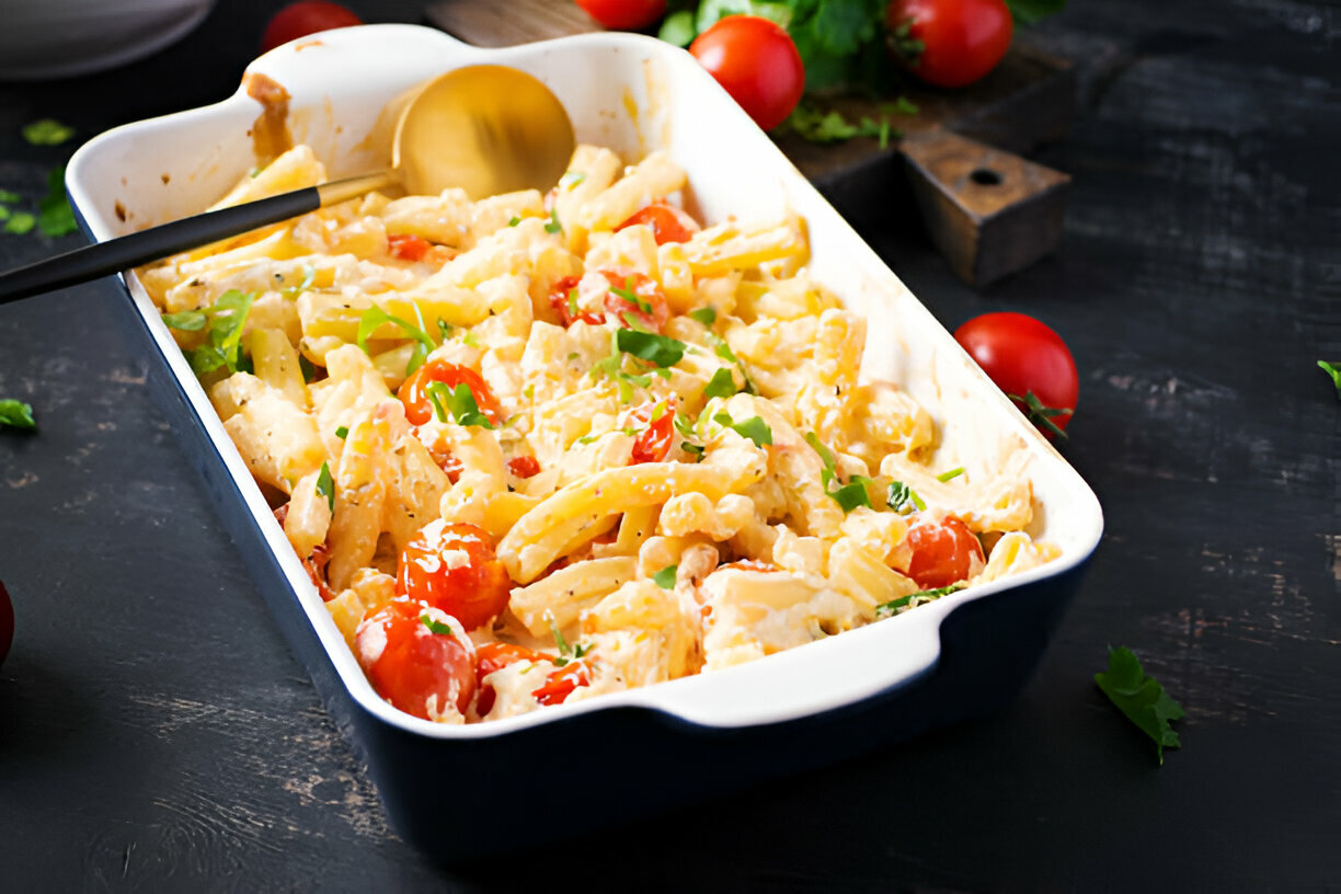 Cajun Cream Cheese Chicken Pasta Bake