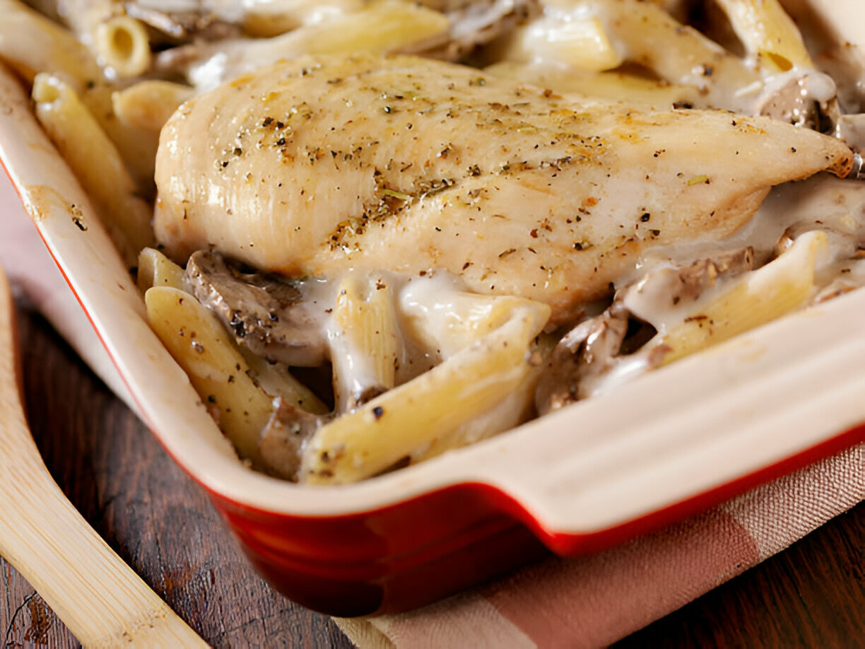 Cajun Cream Cheese Chicken Pasta Bake