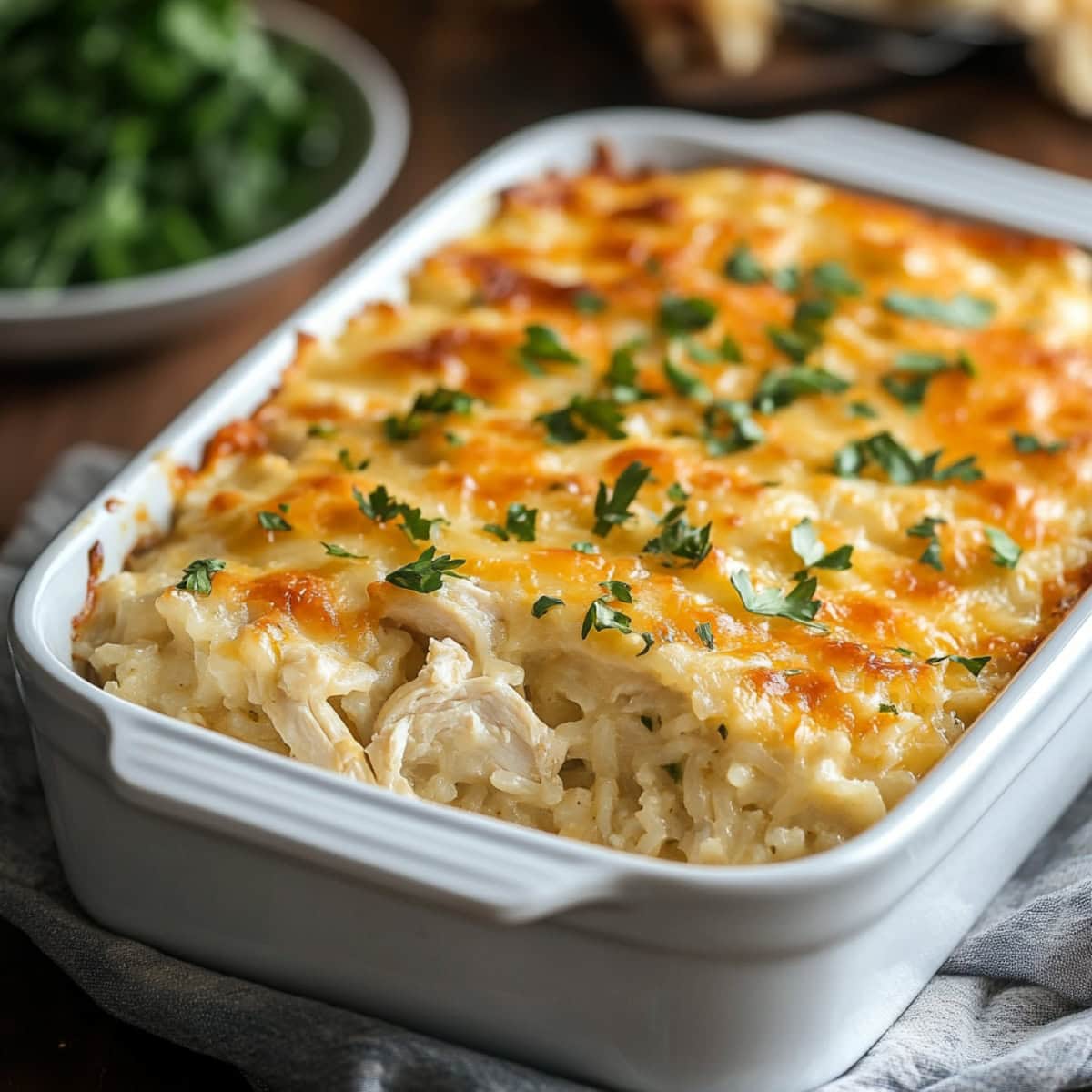 Cheesy Angel Chicken and Rice Casserole