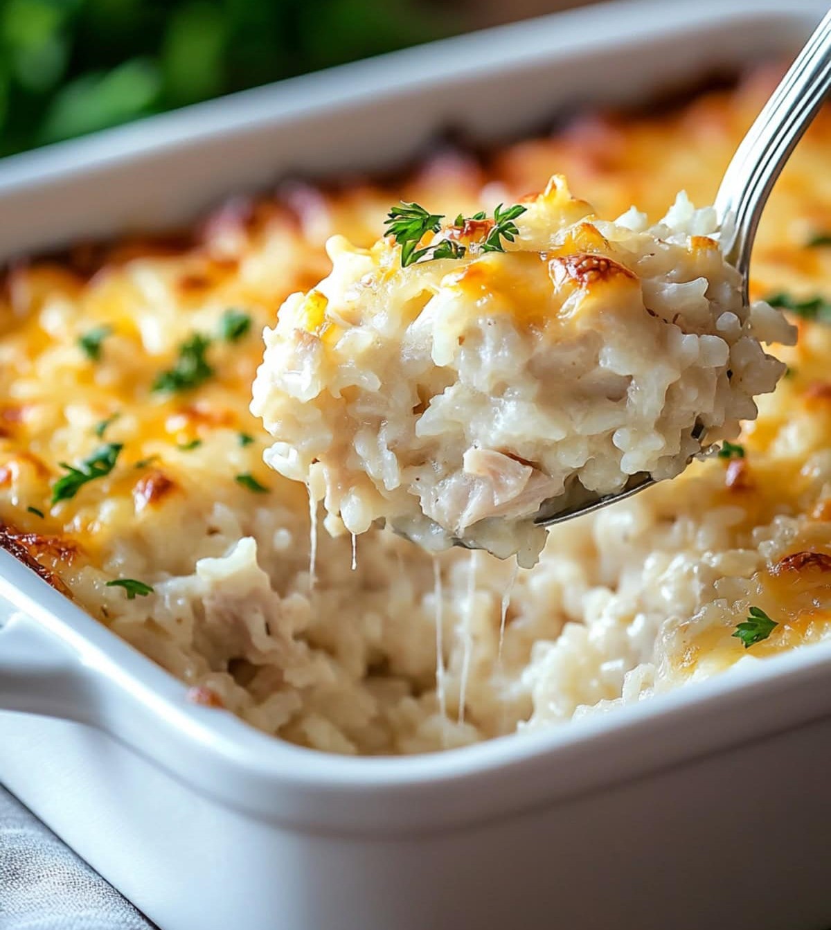Cheesy Angel Chicken and Rice Casserole