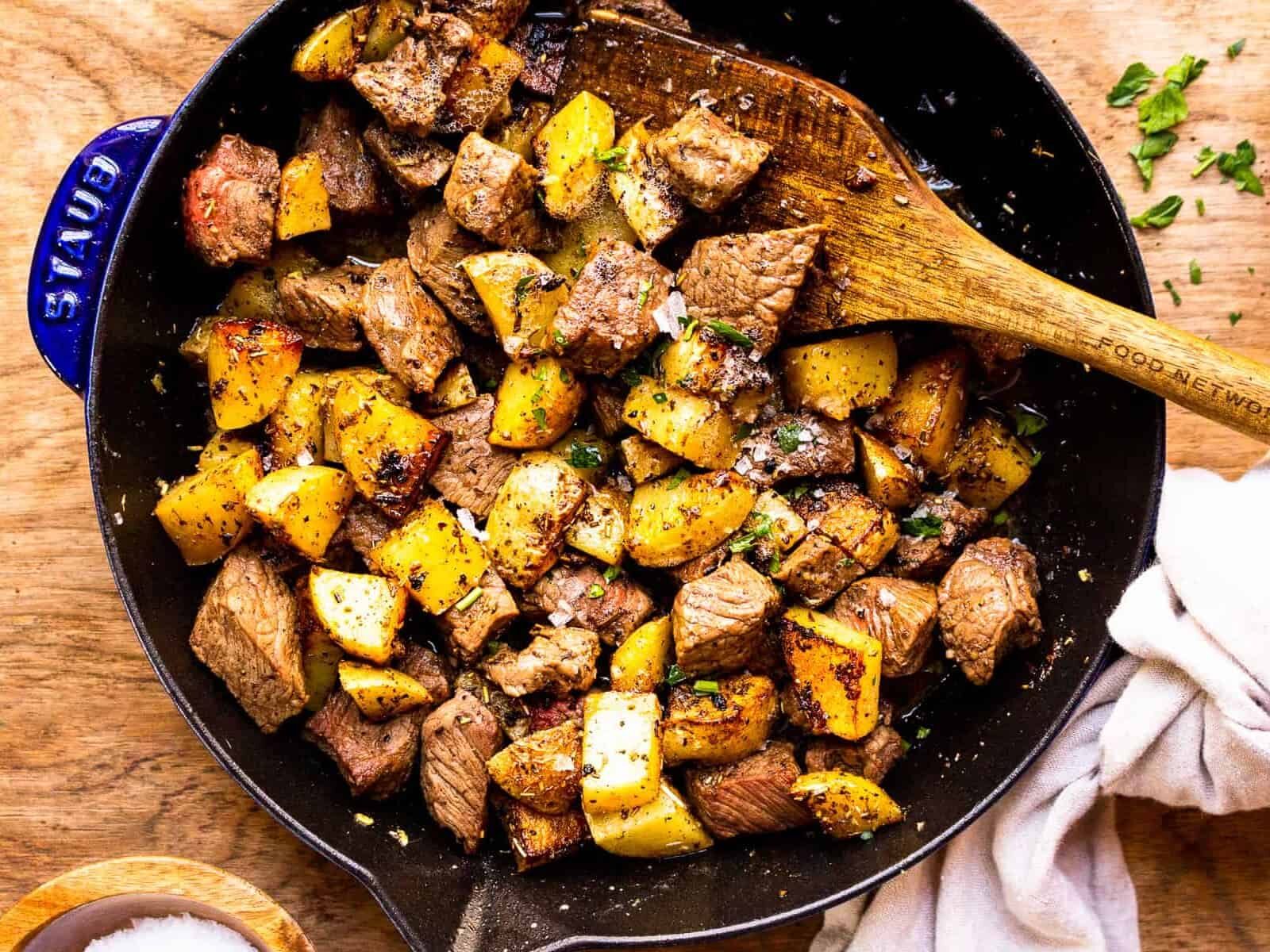 Crockpot Loaded Steak and Potato Bake