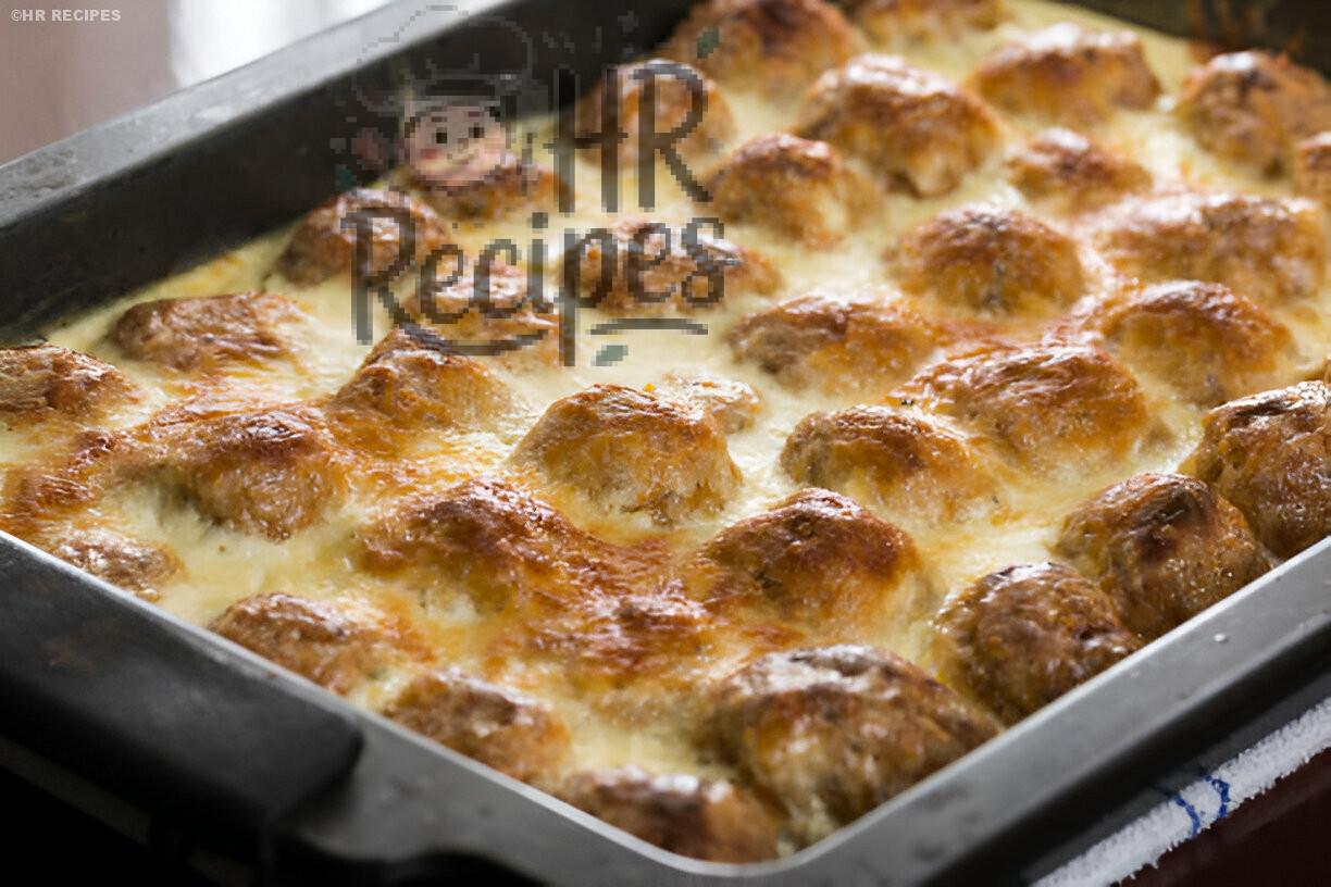 Keto Diet Friendly Meatball Casserole with Cheese and Sauce!