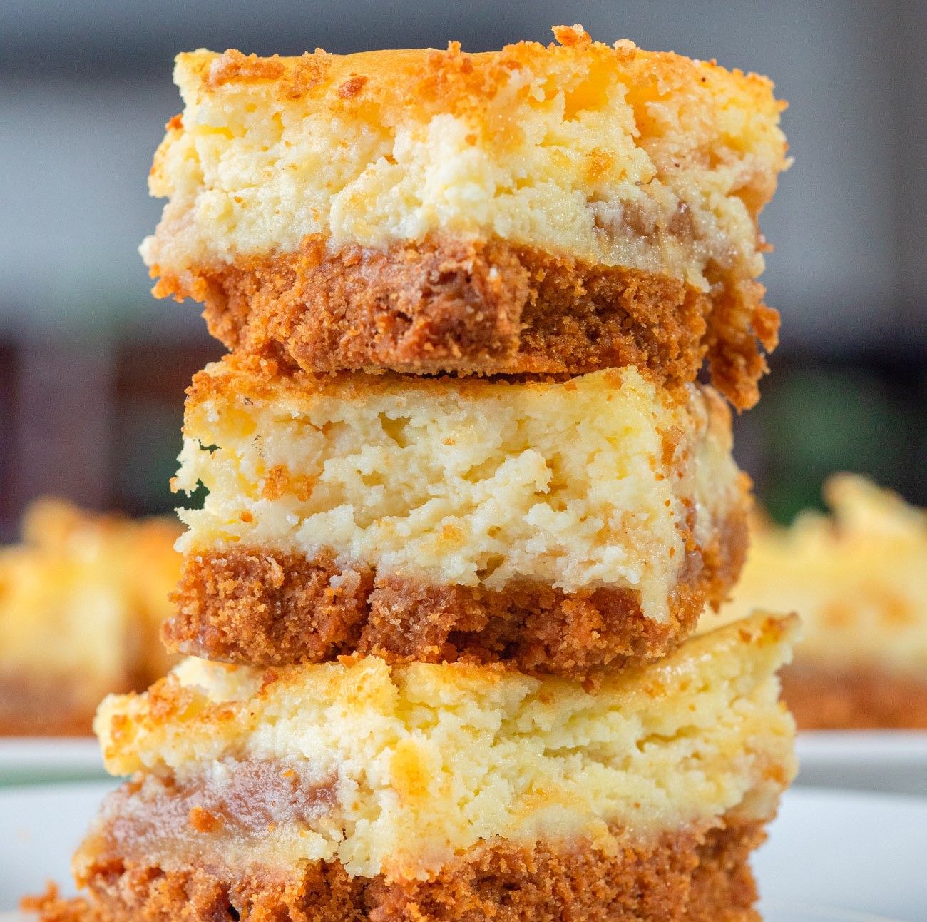 Ooey-Gooey Cinnamon Roll Cheesecake Bars