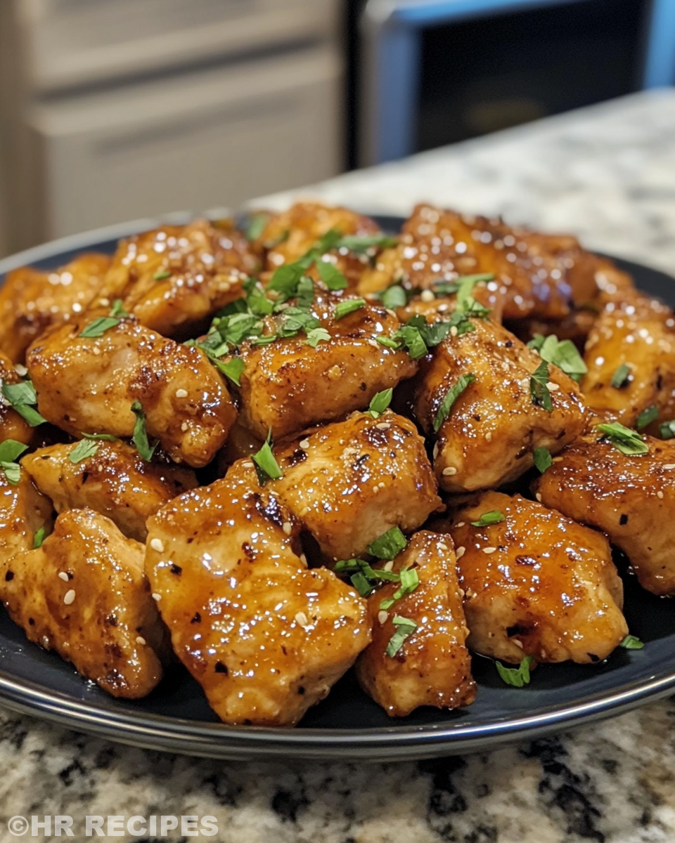Pressure cooker with honey garlic chicken cooking