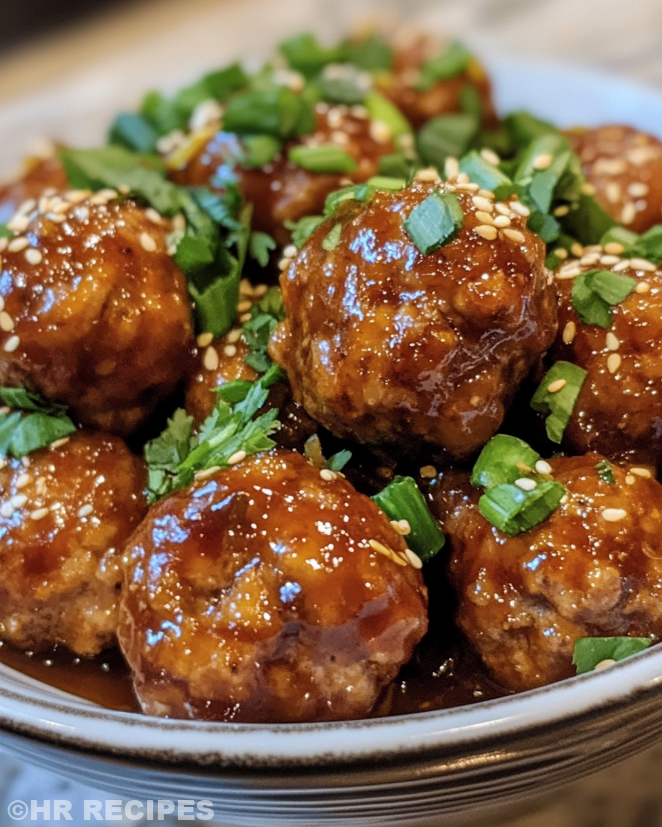 Served Asian crockpot meatballs with fresh cucumber salad and sesame noodles