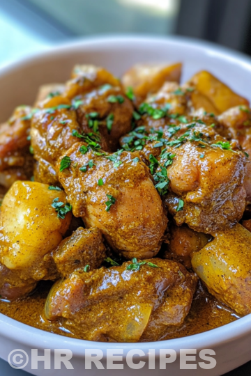 Authentic Jamaican Curry Chicken taken with iphone 15 pro max --iw 2 --ar 4:5 --v 6.1 --raw