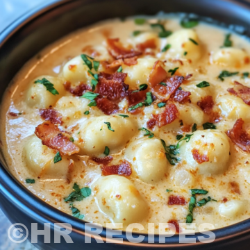 Bacon Cheddar Gnocchi Soup A Rich And Creamy Comfort Meal taken with iphone 15 pro max --iw 2 --ar 4:5 --v 6.1 --raw