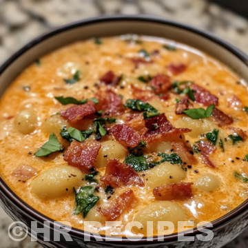 Bacon Cheddar Gnocchi Soup taken with iphone 15 pro max --iw 2 --ar 4:5 --v 6.1 --raw