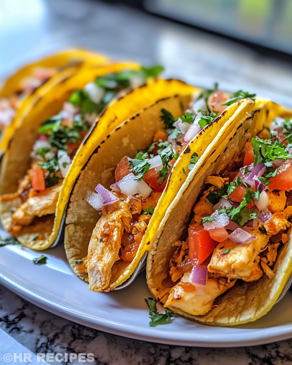 Tender shredded chicken tacos fresh from pressure cooker