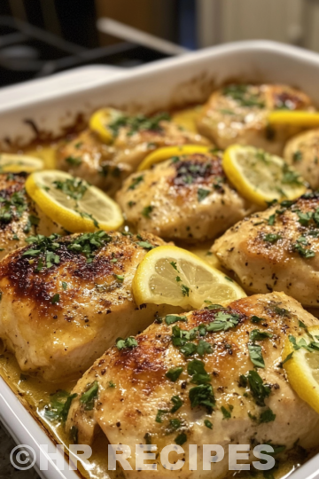 Baked Lemon Butter Chicken taken with iphone 15 pro max --iw 2 --ar 4:5 --v 6.1 --raw