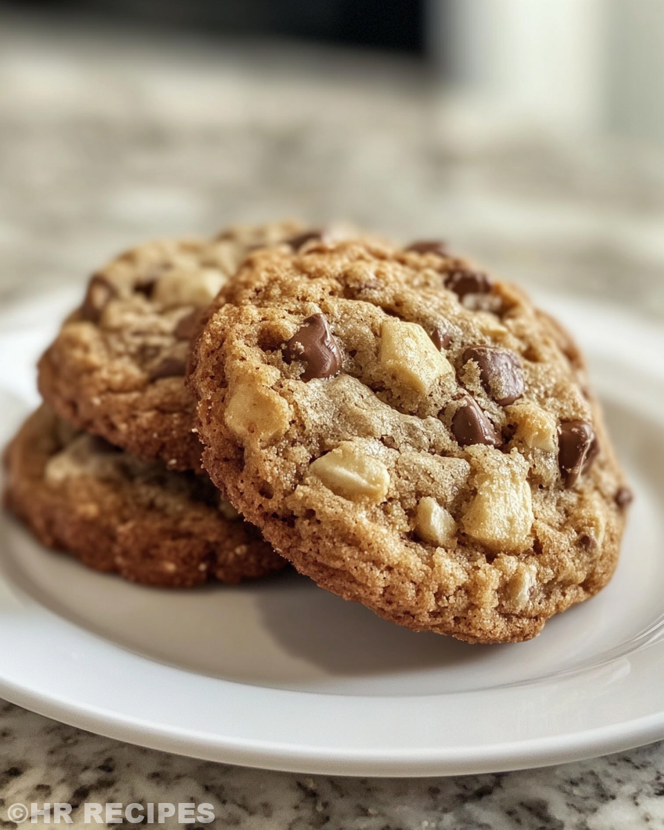 Serving of freshly baked banana bread cookies on a cooling rack