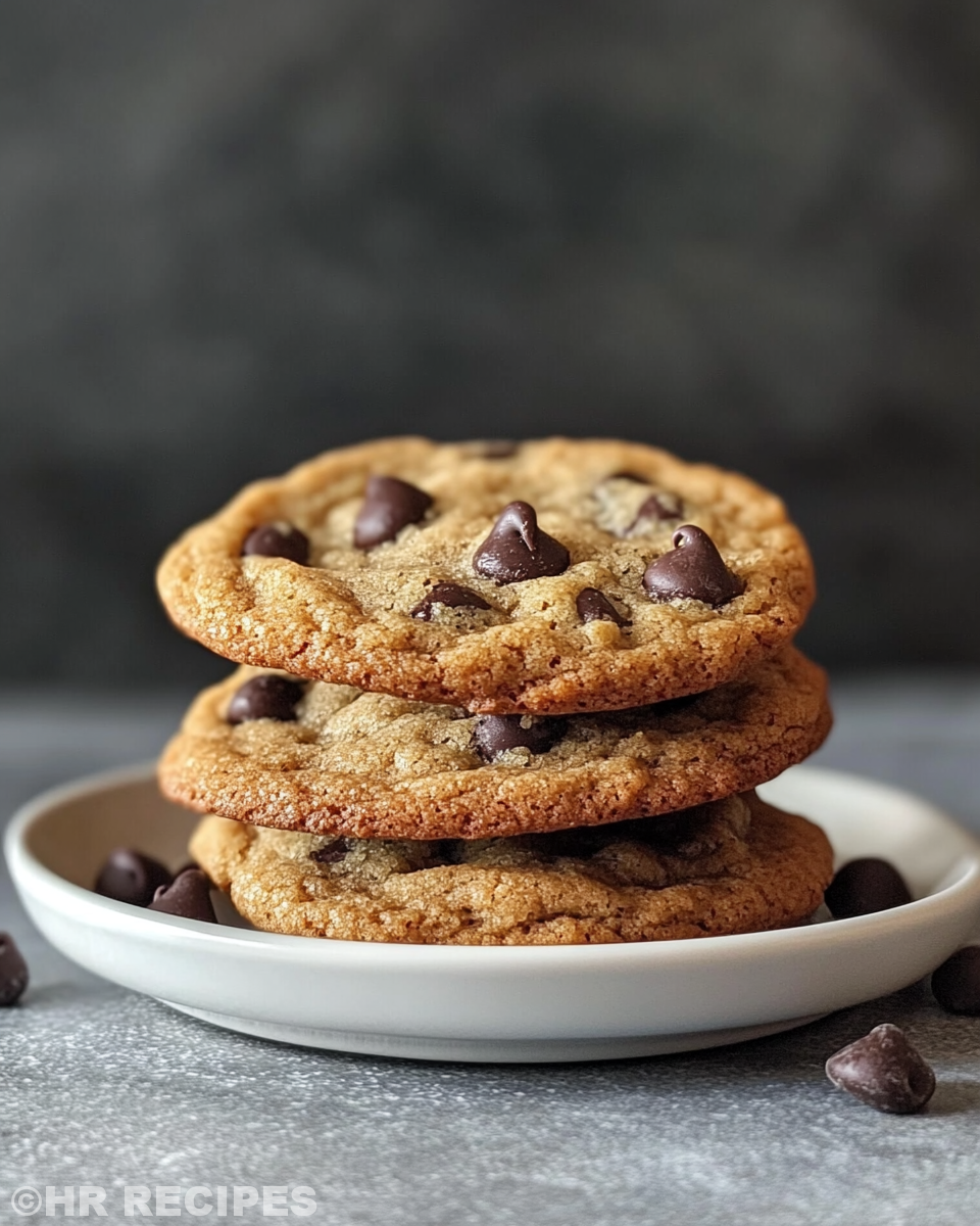 Golden baked chocolate chip cookies on cooling rack