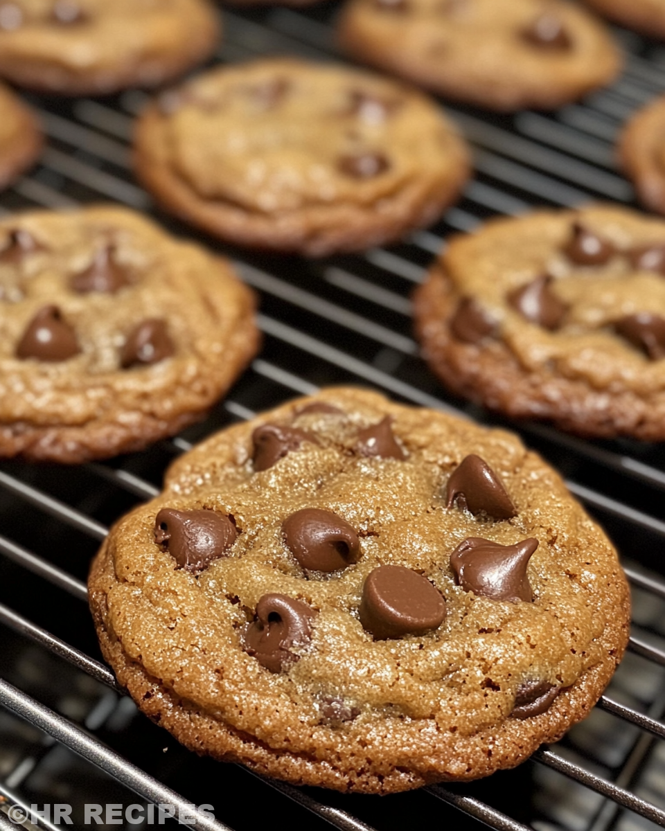 Stack of finished Biscoff chocolate chip cookies ready to serve