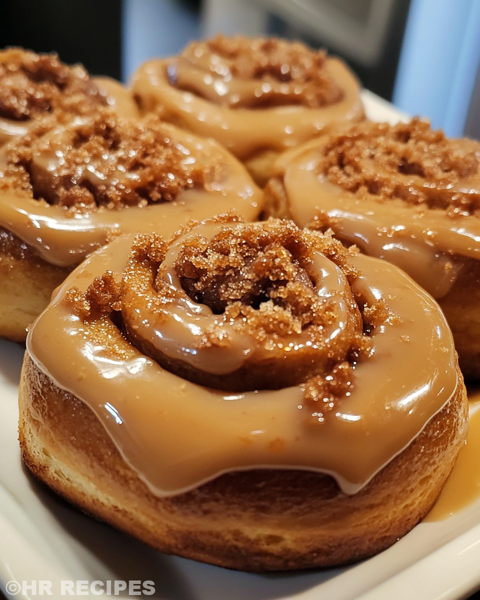 Ingredients and process for Biscoff Cookie Butter Cinnamon Rolls laid out on kitchen table