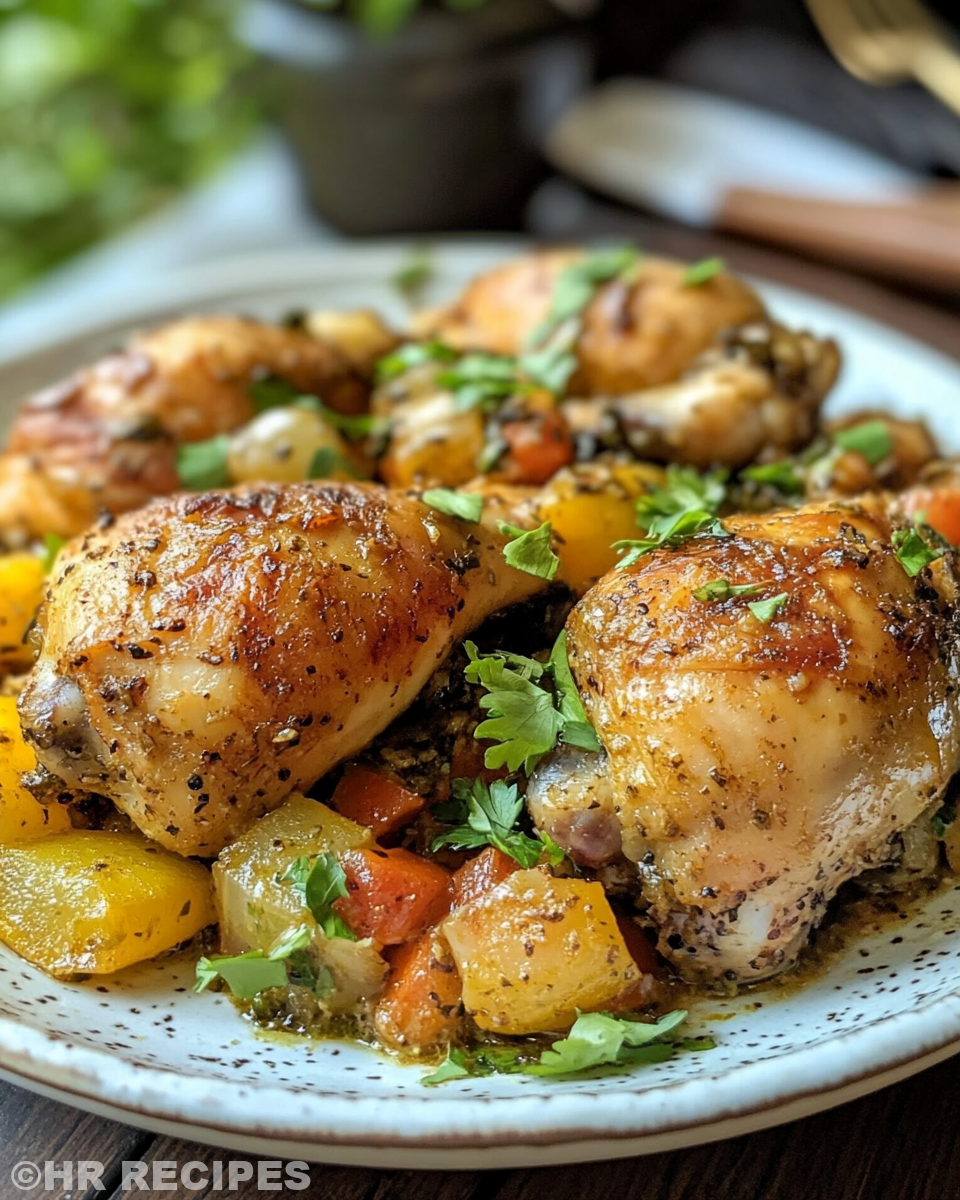 Black pepper chicken cooking in pressure cooker with rich flavorful broth