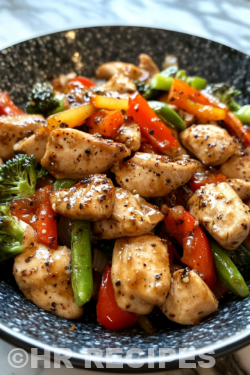 Black Pepper Chicken Stir Fry taken with iphone 15 pro max --iw 2 --ar 4:5 --v 6.1 --raw