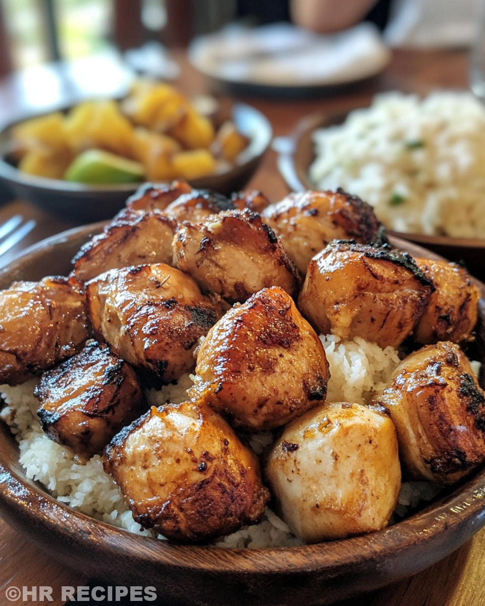 Ingredients including spices and chicken for coconut chicken recipe