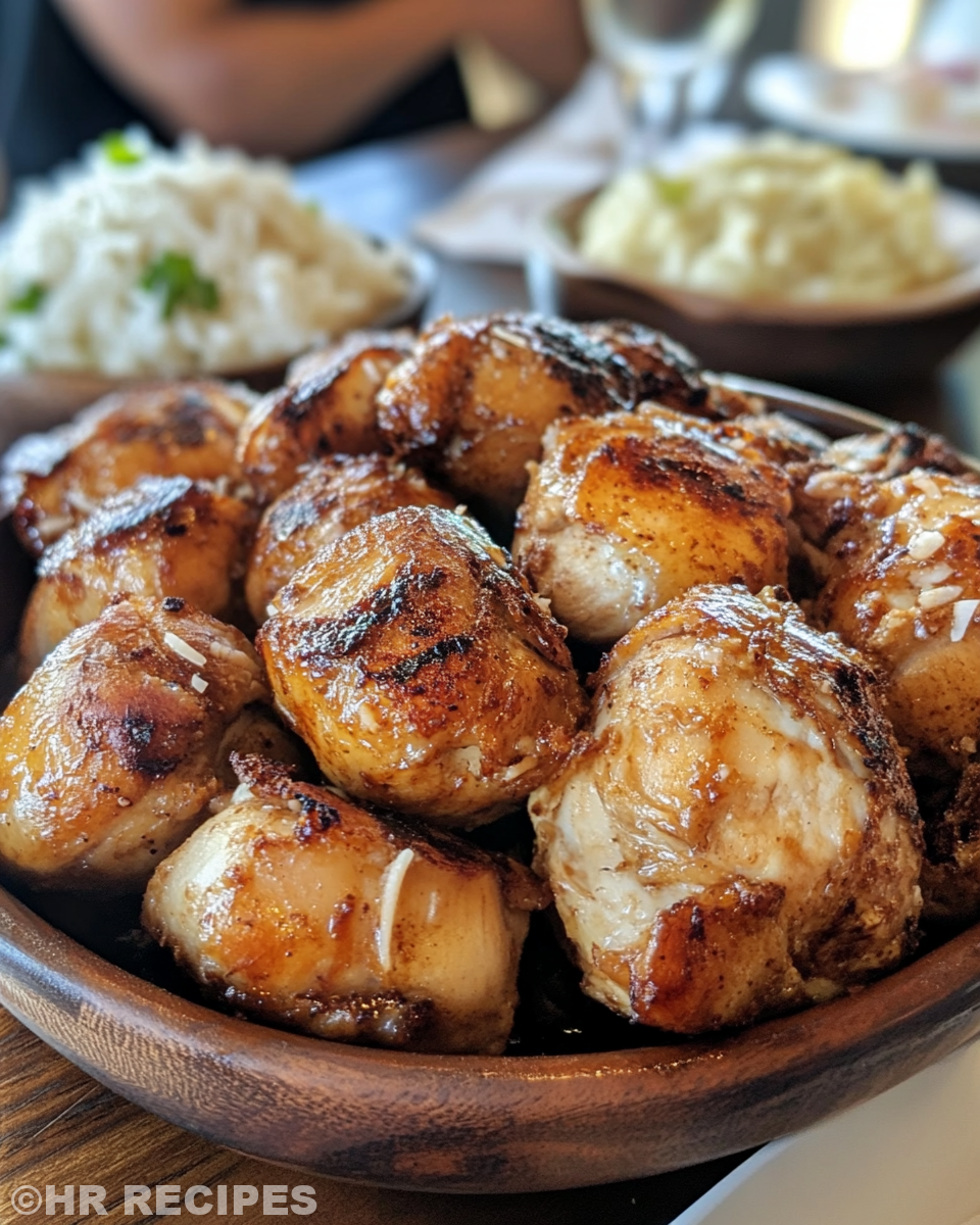 Tender coconut chicken served for dinner