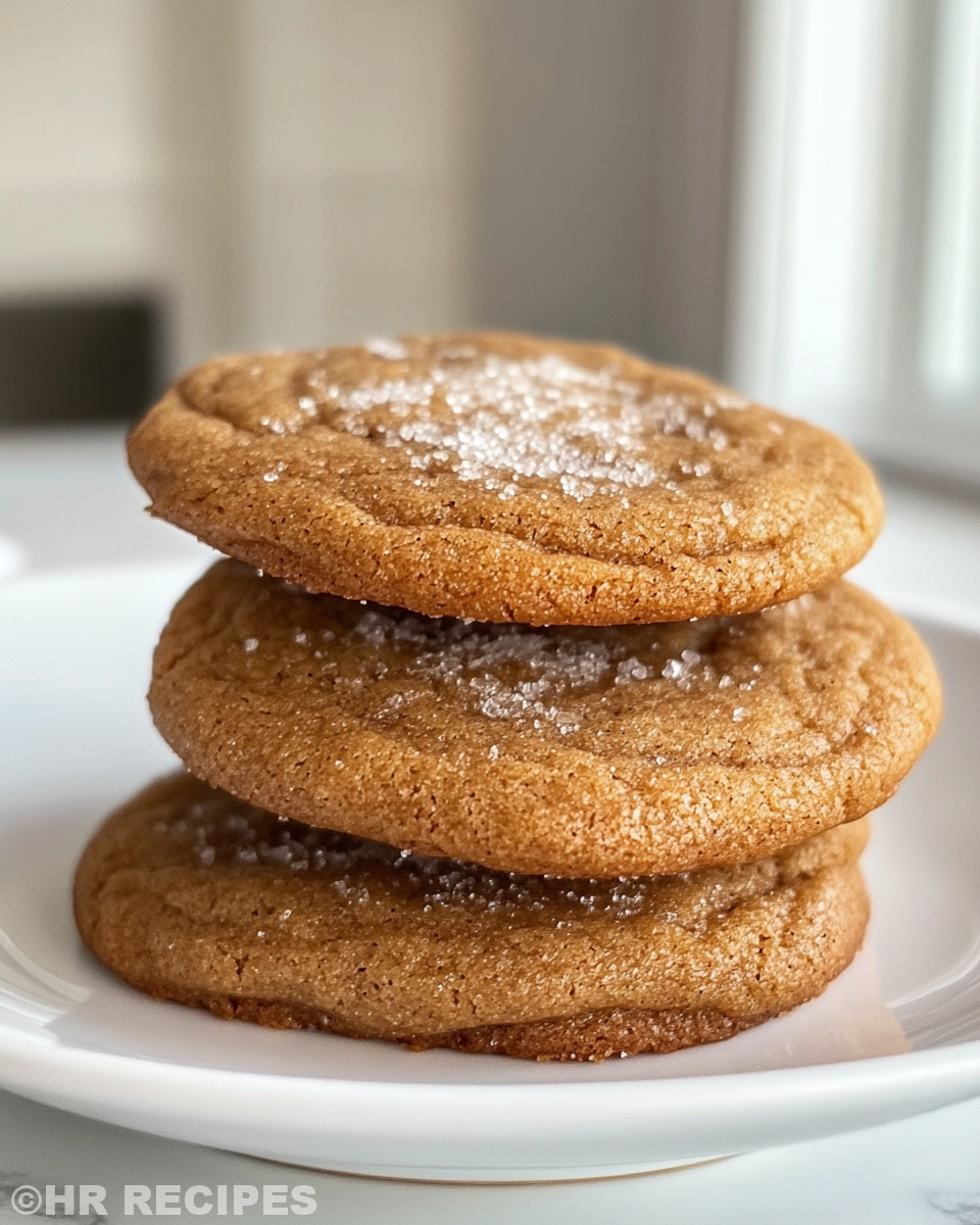 Freshly baked brown sugar cinnamon cookies cooling on parchment