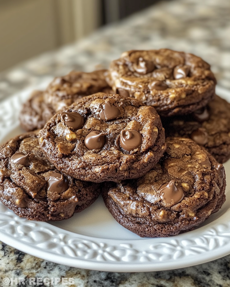 Pressure cooker with trivet holding baking tray of brownie cookies
