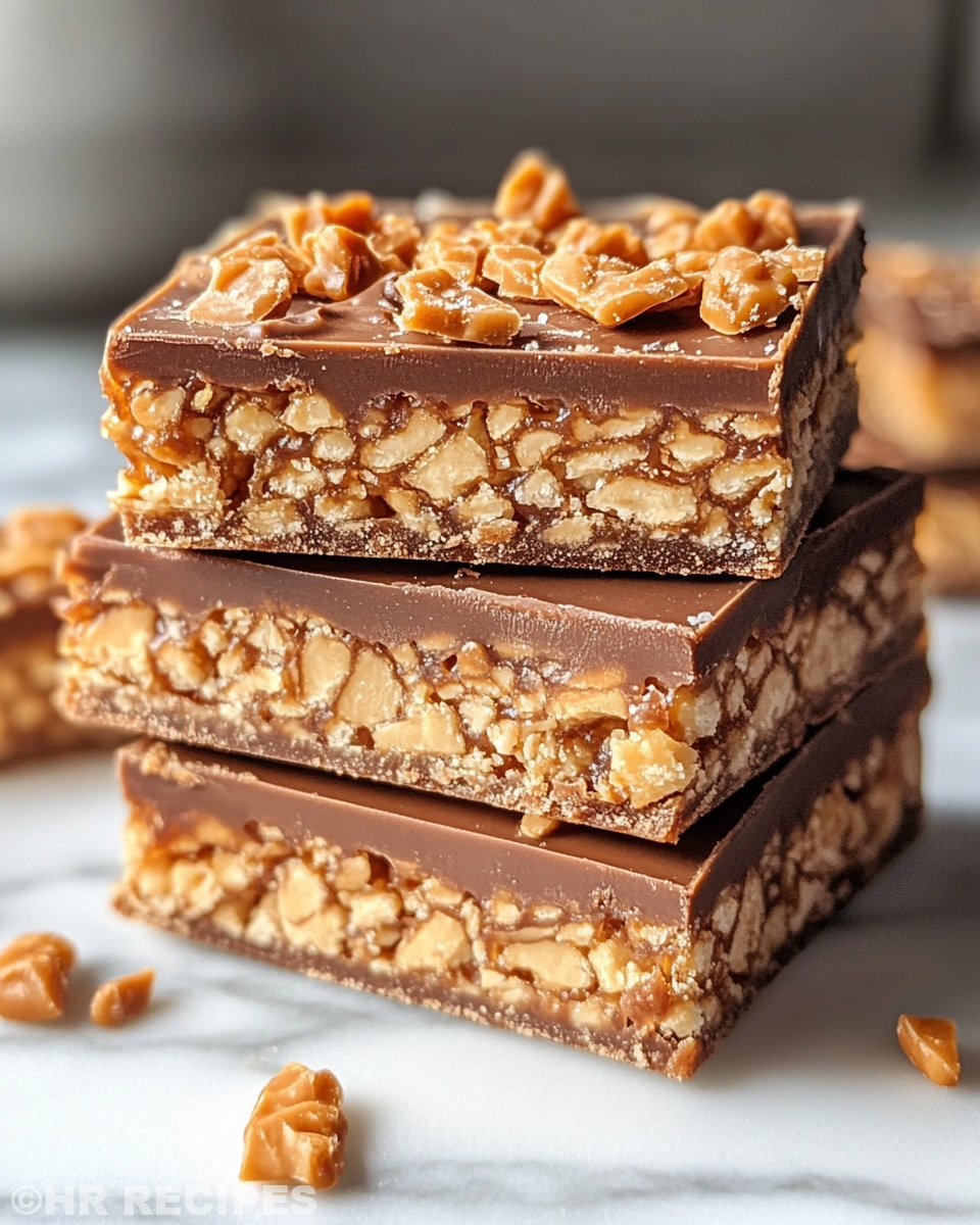Melting peanut butter with chocolate and butterscotch morsels for topping caramel crunch bars