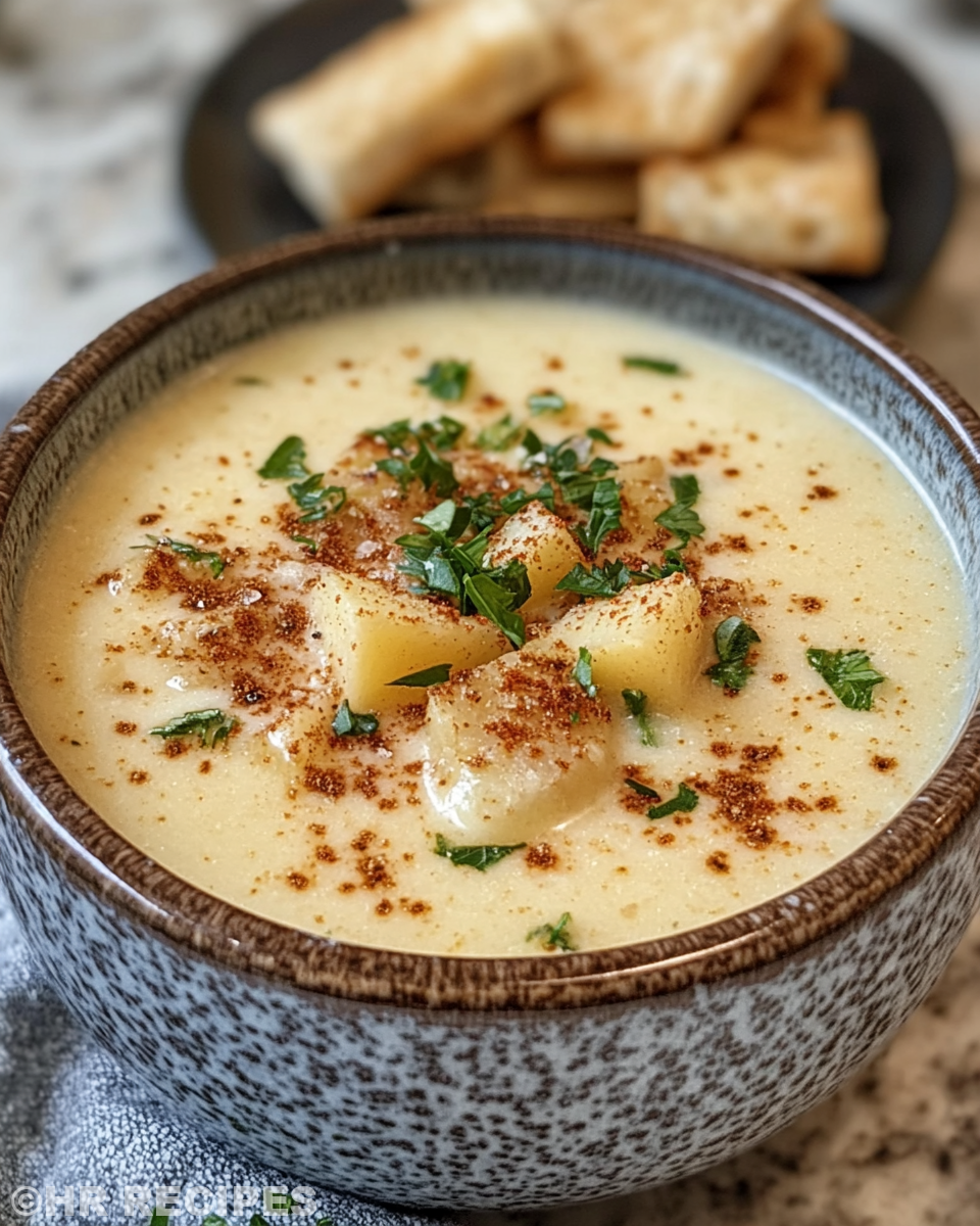 Bubbling Cajun potato soup cooking in a pressure cooker