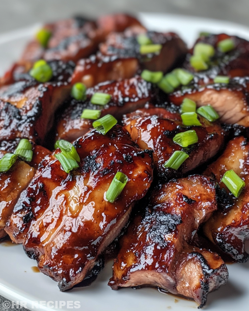 Perfectly cooked Char Siu Chicken ready to serve