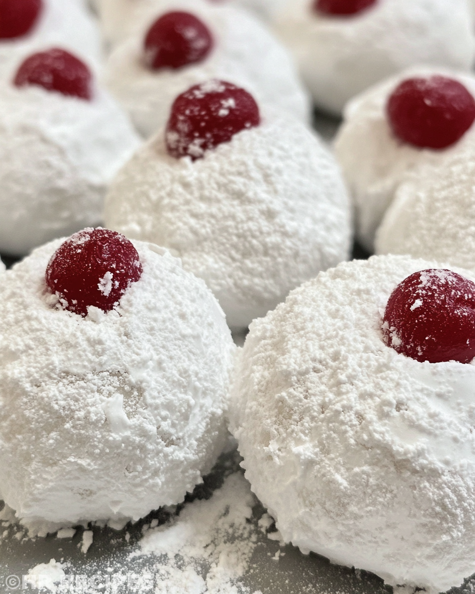 Cherry snowball cookies baking in pressure cooker with steam and float valve