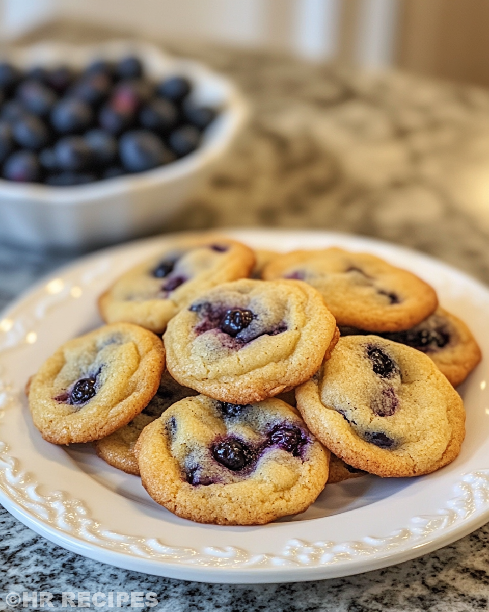 Freshly baked chewy lemon blueberry cookies in pressure cooker