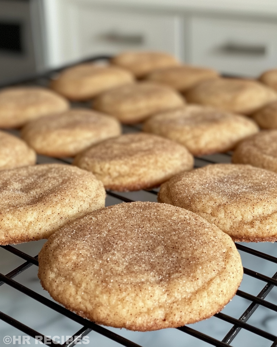 Plate of finished soft chewy snickerdoodles ready to serve