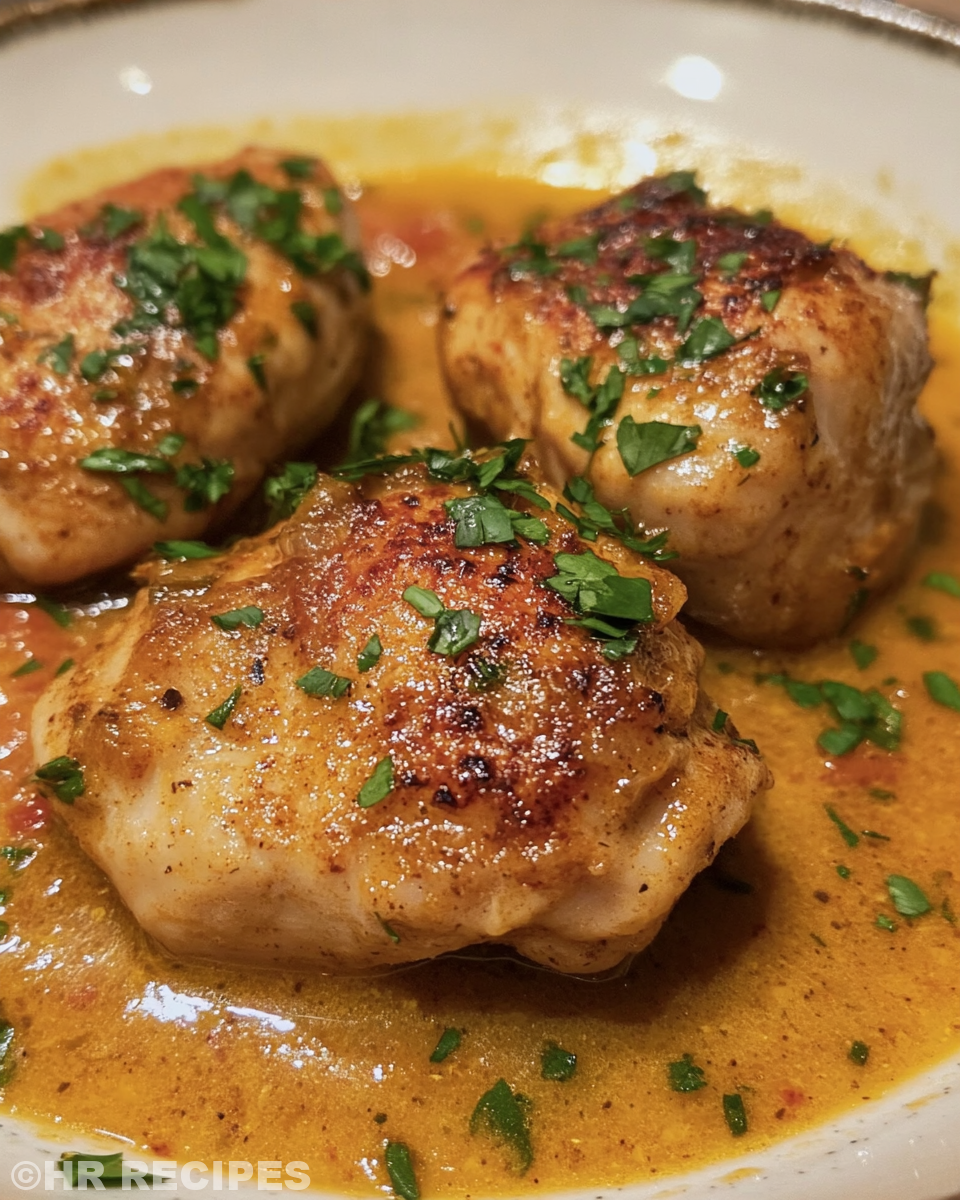 Ingredients for chicken paprikash including paprika, chicken legs, sour cream, and onions