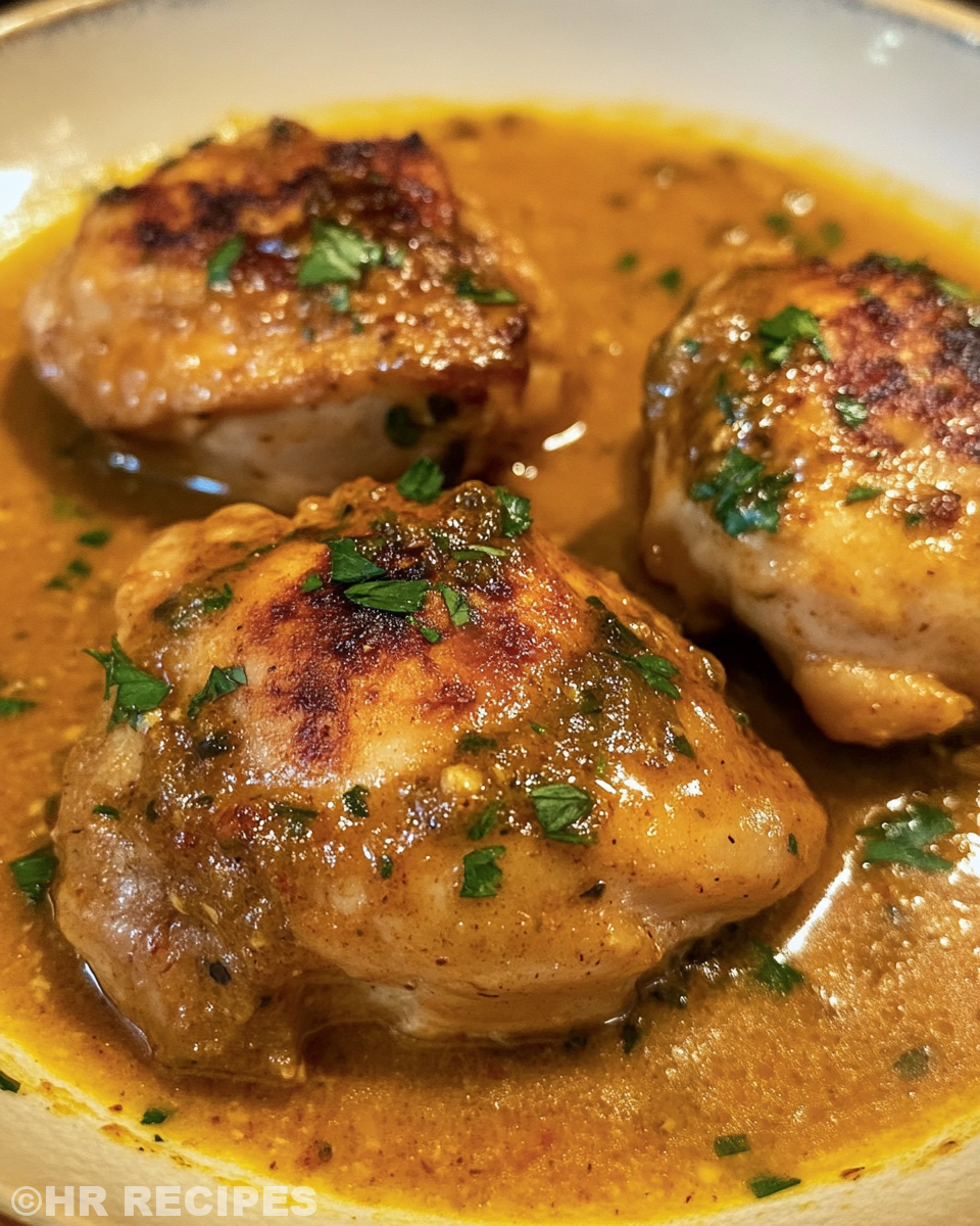 Close up of cooked chicken paprikash served over noodles with sour cream garnish