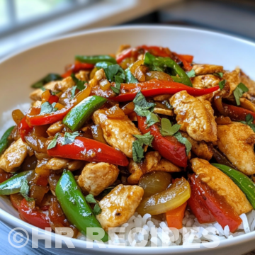 Chicken Peppers Stir Fry Recipe taken with iphone 15 pro max --iw 2 --ar 4:5 --v 6.1 --raw