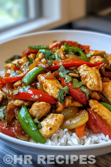 Chicken Peppers Stir Fry Recipe taken with iphone 15 pro max --iw 2 --ar 4:5 --v 6.1 --raw