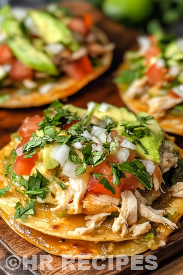 Chicken Tostadas taken with iphone 15 pro max --iw 2 --ar 4:5 --v 6.1 --raw