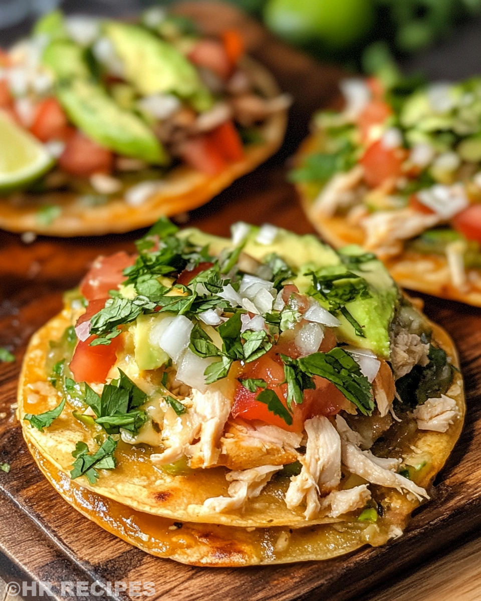 Pressure cooker chicken tostadas fresh and hot