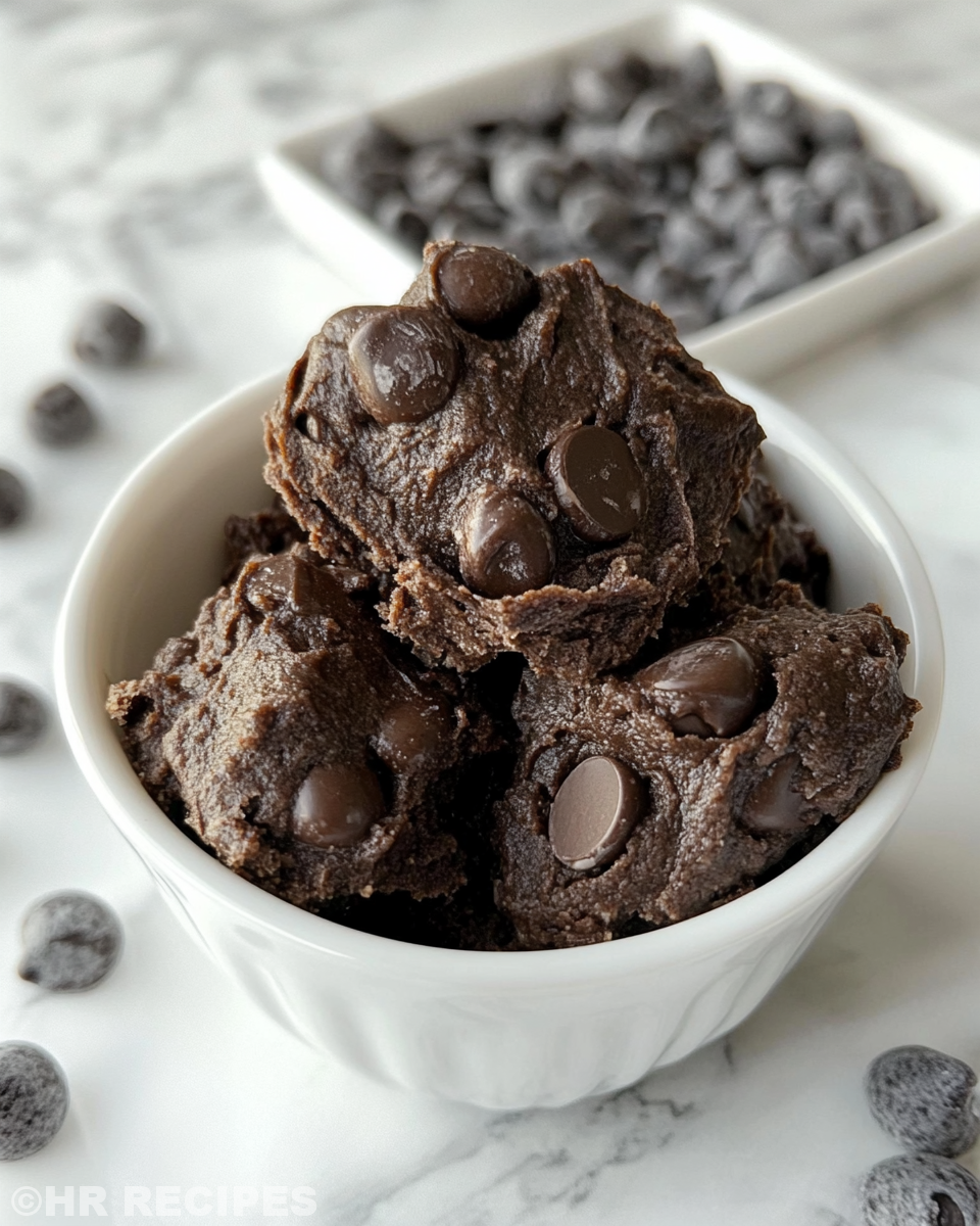 Mixing chocolate cookie dough with softened butter and sugars