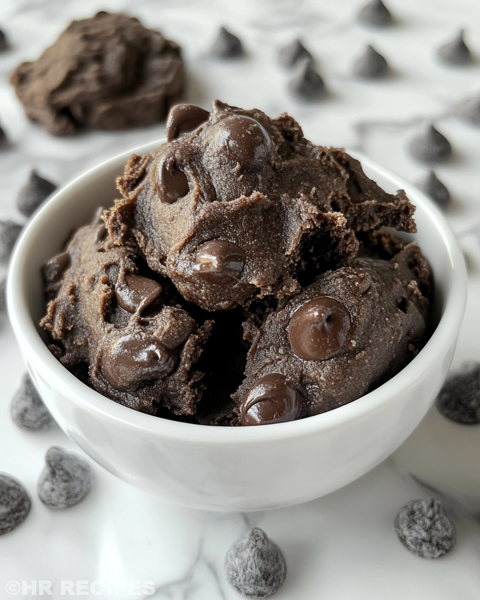 Closeup of chocolate cookie dough in pressure cooker with steam hiss