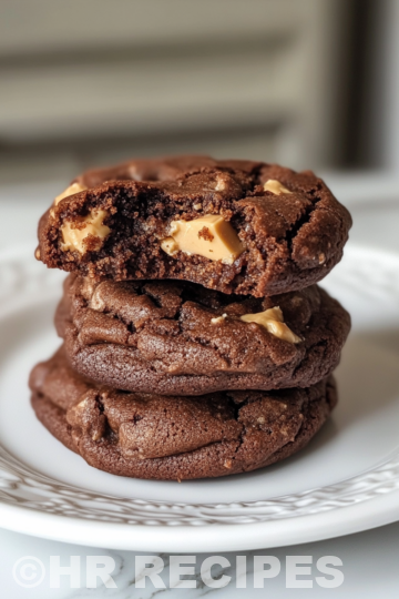 Chocolate Peanut Butter Stuffed Cookies taken with iphone 15 pro max --iw 2 --ar 4:5 --v 6.1 --raw