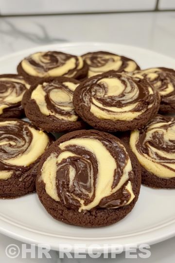 Chocolate Peanut Butter Swirl Cookies taken with iphone 15 pro max --iw 2 --ar 4:5 --v 6.1 --raw