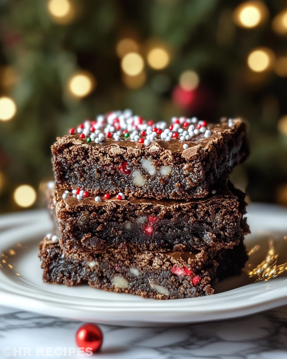 Ingredients combined for Christmas present brownies before pressure cooking