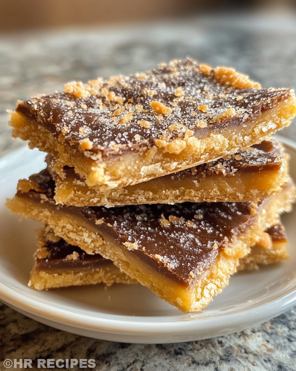 Finished churro saltine toffee broken into pieces ready to serve