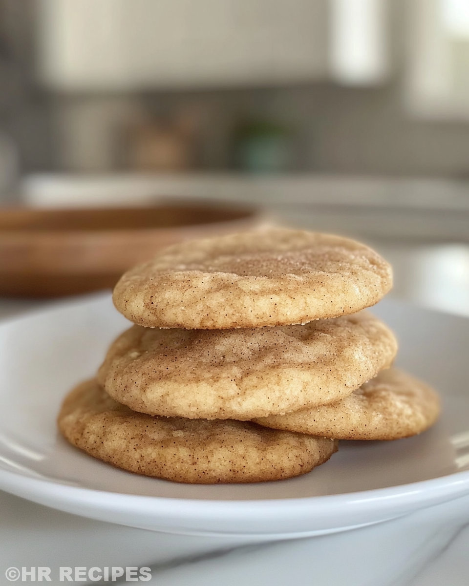 Freshly cooked snickerdoodle cookies with cinnamon sugar coating
