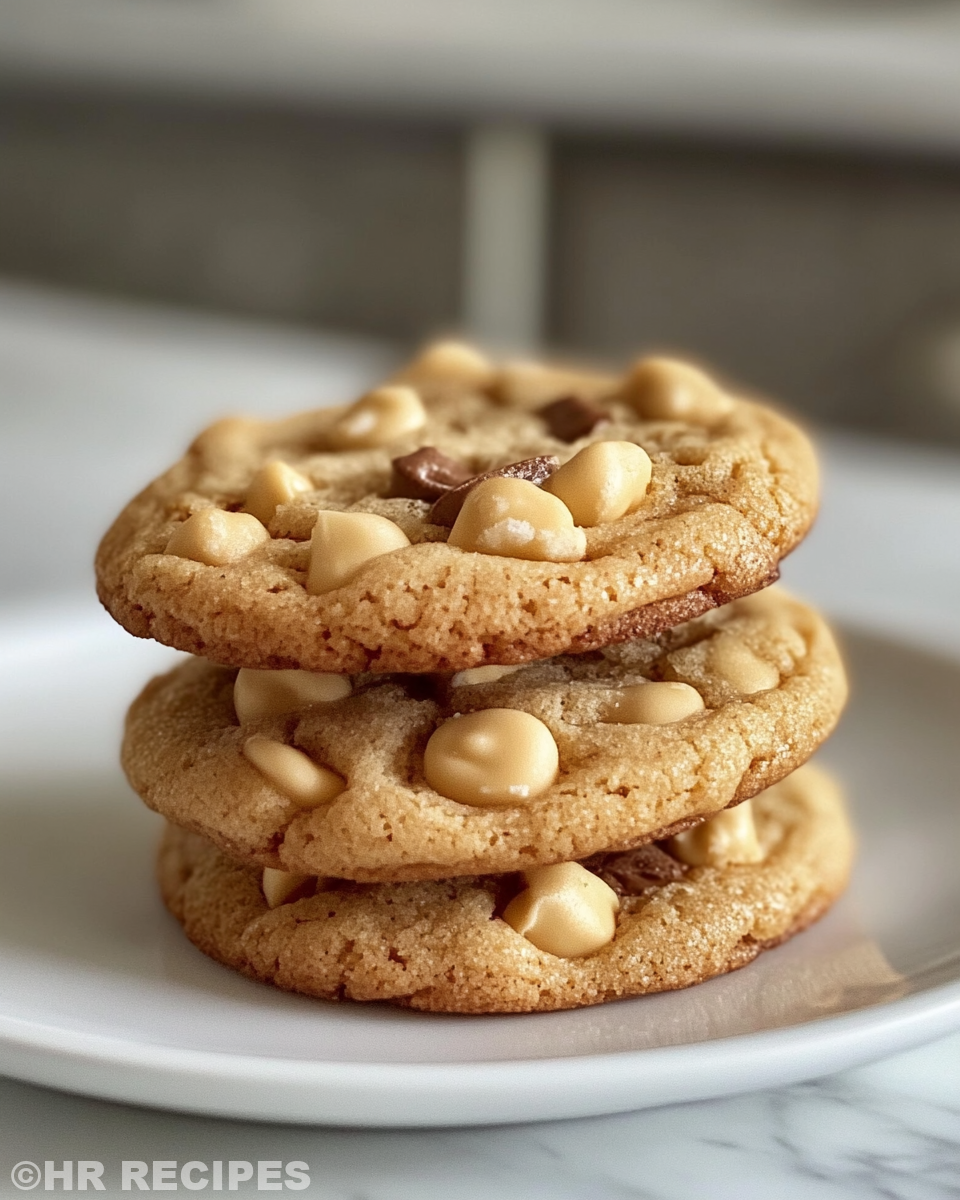 Stack of golden cookie butter cookies ready to serve