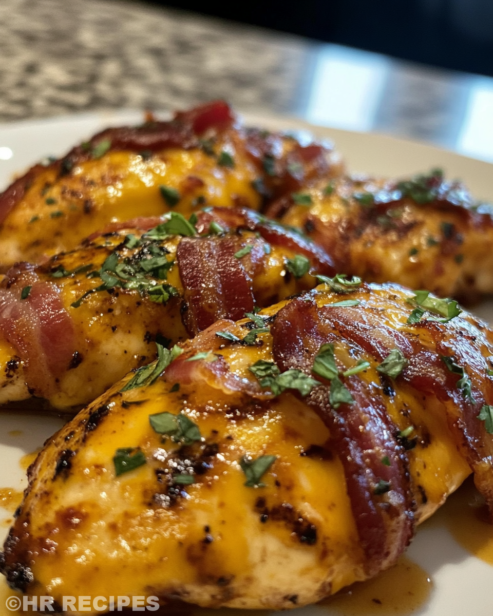 Ingredients layering for Cowboy BBQ Bacon Cheddar Chicken in pressure cooker
