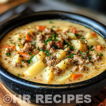 Cozy Crockpot Potato Soup With Sausage Hearty And Delicious For Fall taken with iphone 15 pro max --iw 2 --ar 4:5 --v 6.1 --raw