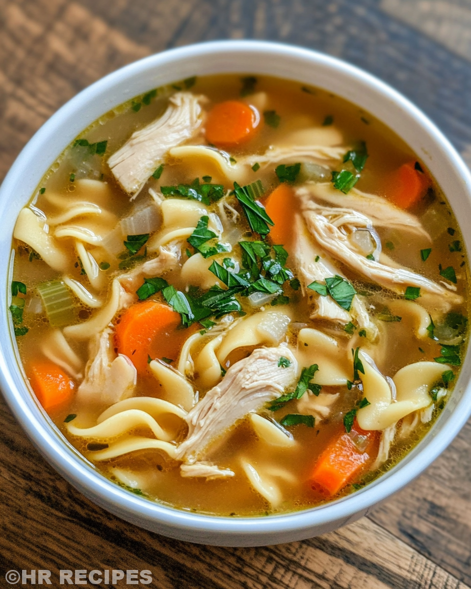 Pressure cooker hissing with chicken noodle soup broth inside