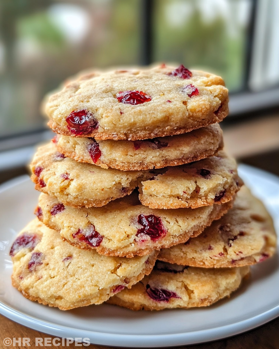 Ingredients for cranberry orange shortbread cookies prepared in kitchen